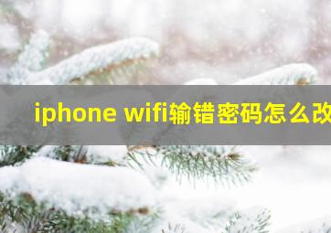 iphone wifi输错密码怎么改